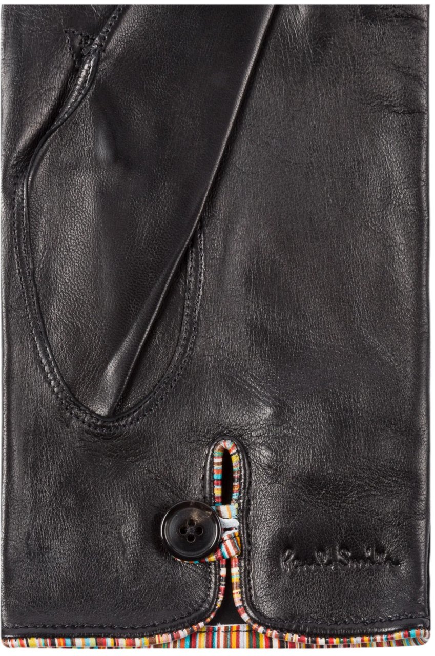 Paul Smith Gants cuir Noir bord baya poignets M1A 028D AG21 79 Paul Smith Homme Zwart