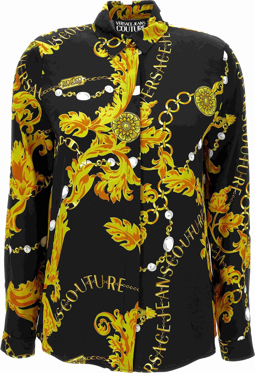 Versace Jeans Couture Chain Couture Print Shirt Zwart