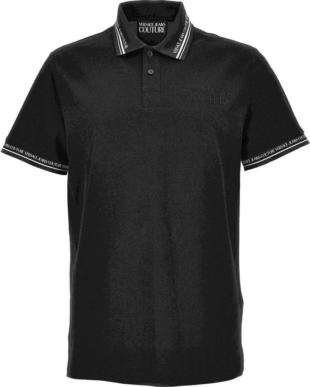 Versace Jeans Couture Versace Jeans Couture Poloshirt Monogram Black/White Zwart