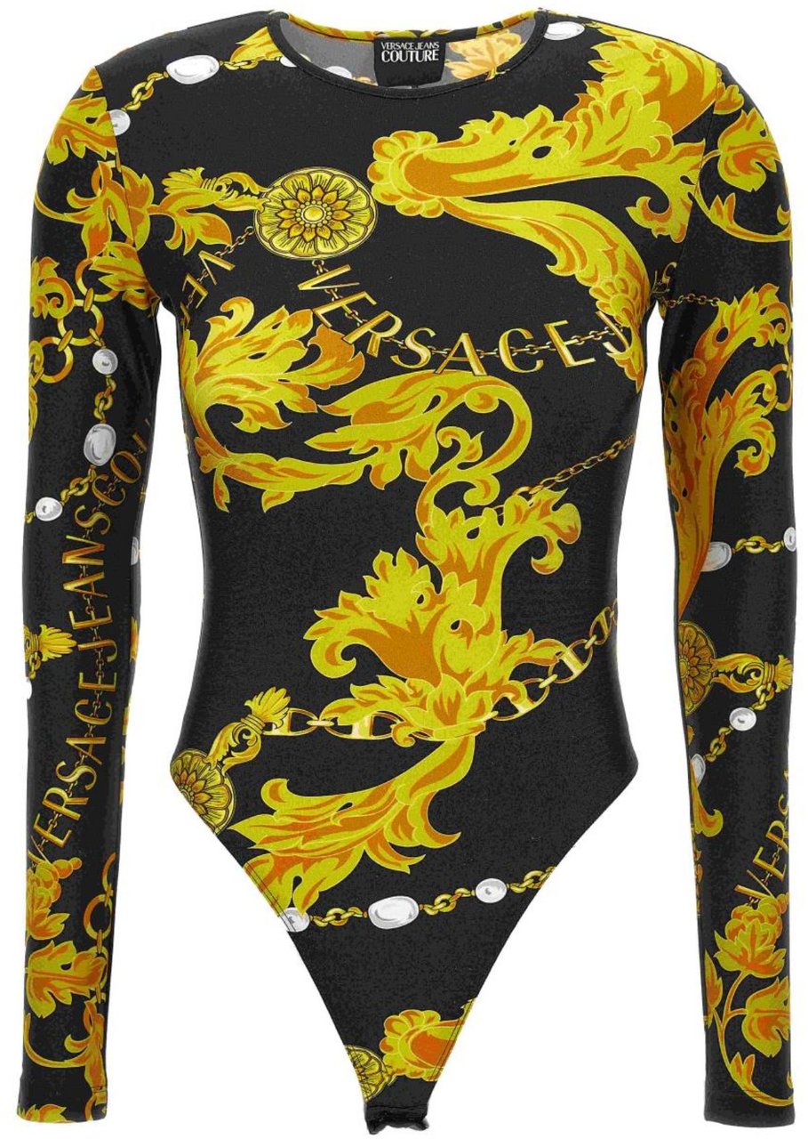 Versace Jeans Couture Chain Couture Long-Sleeved Body Zwart