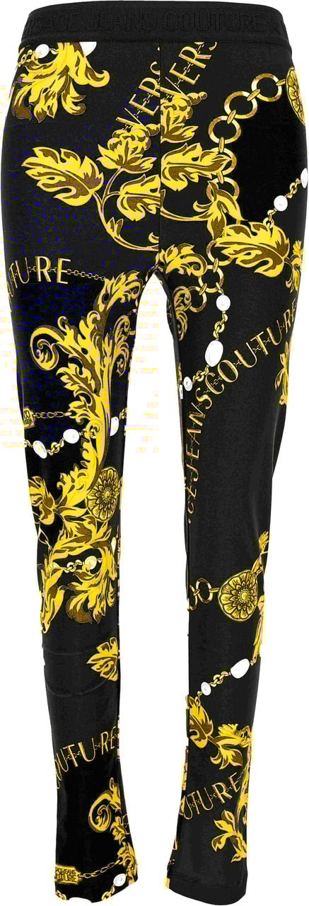 Versace Jeans Couture Chain Print Leggings Zwart