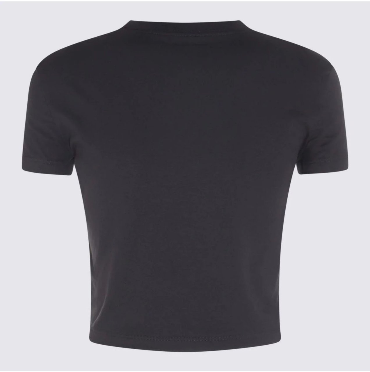 Versace Jeans Couture Label Patch Cropped T-Shirt Zwart