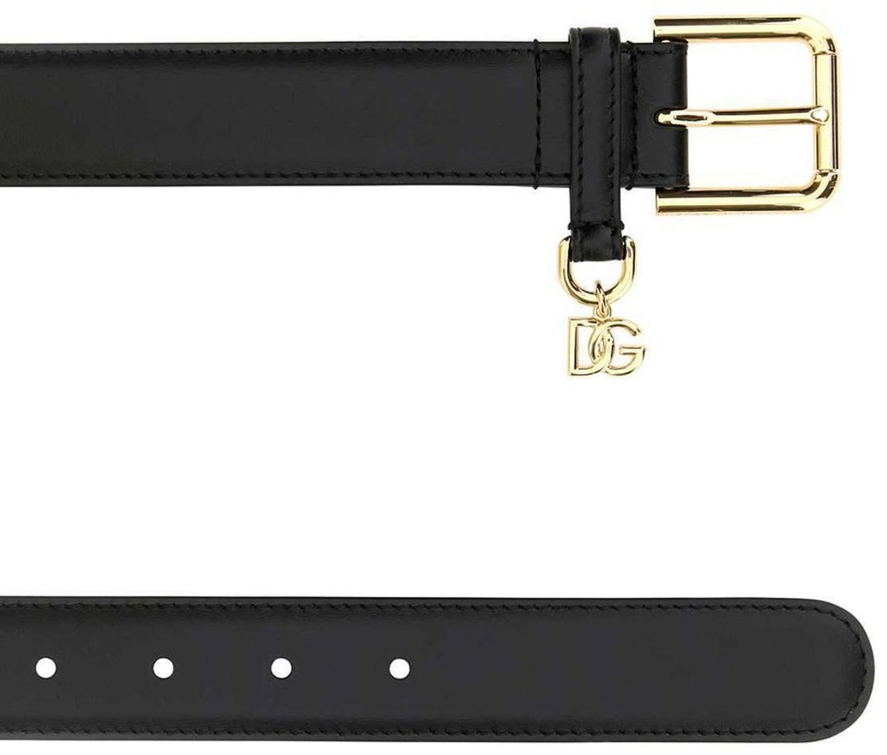 Dolce & Gabbana Dolce & Gabbana Leather Logo Belt Zwart
