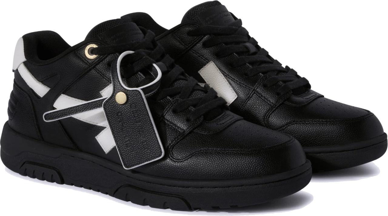 OFF-WHITE Off White Out Off Office Basket Leather Black Zwart