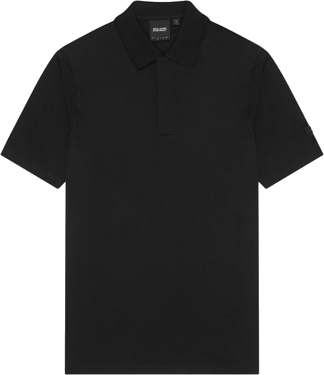 Lyle & Scott Lyle & Scott Tonal Eagle Superfine Cotton Polo Shirt Zwart