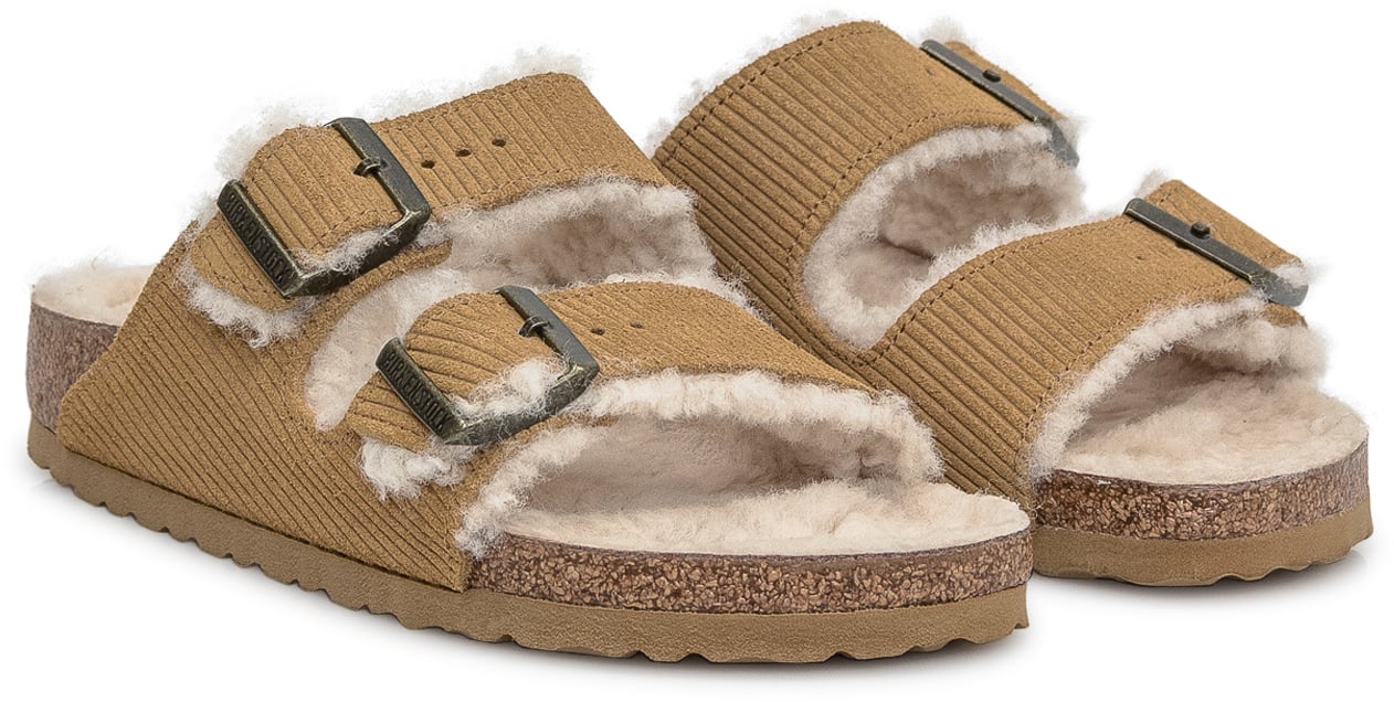 Birkenstock Sandalo Arizona Shearling Cord Bruin