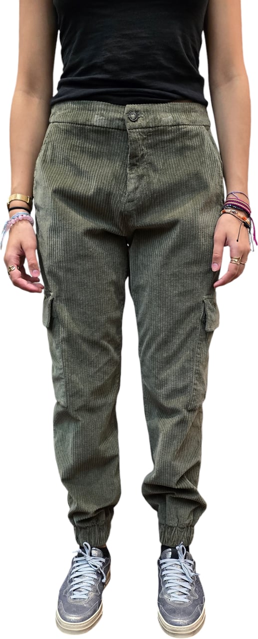 Mason's Pantalon Cargo Velours Kaki Easy Cargo VBE033 462 Mason's Femme Divers