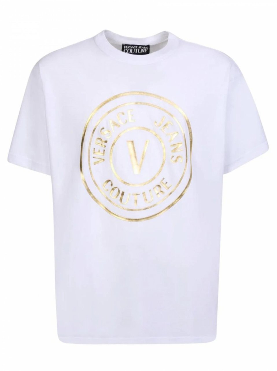 Versace Jeans Couture Versace Jeans Couture V Emblem Thick Foil T-Shirt Heren Wit/Goud Goud