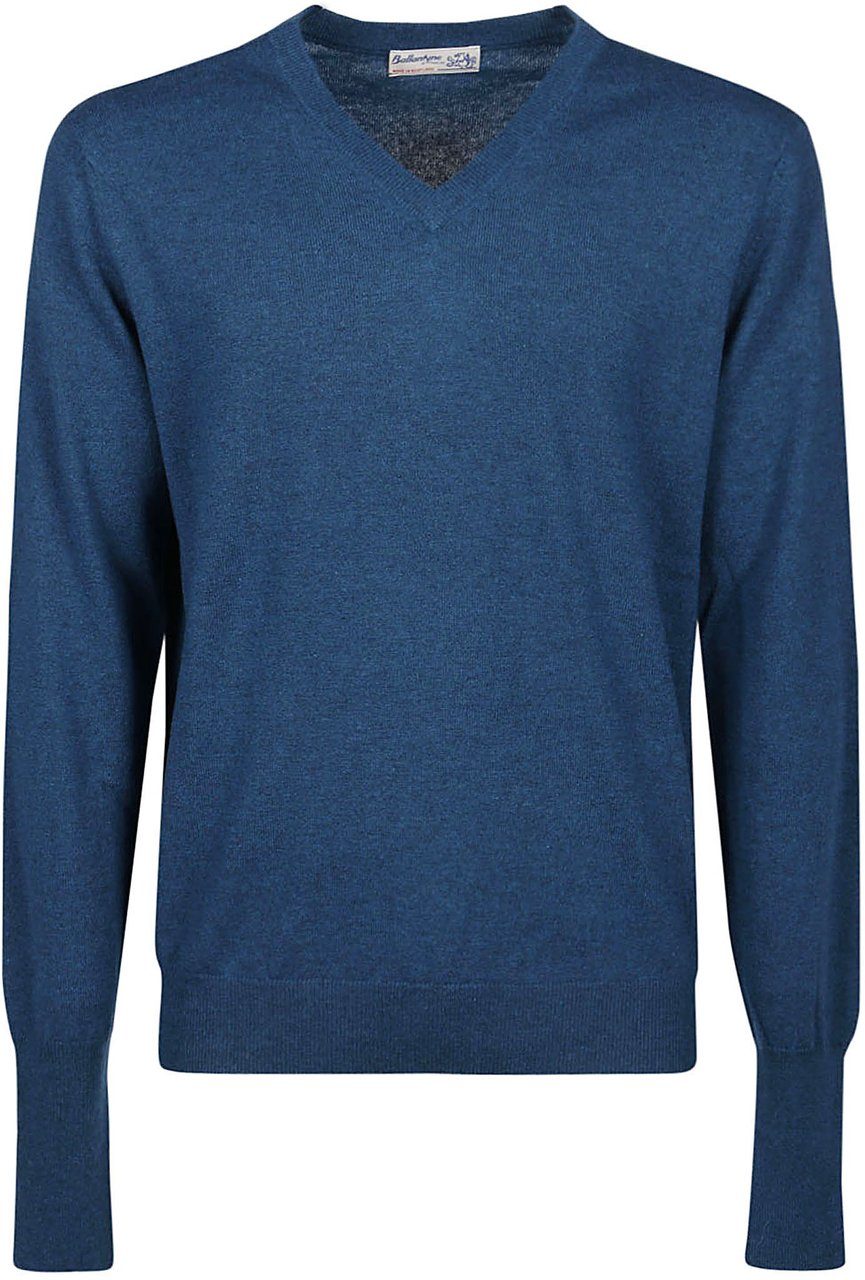 Ballantyne Plain Sweater Blue Blauw