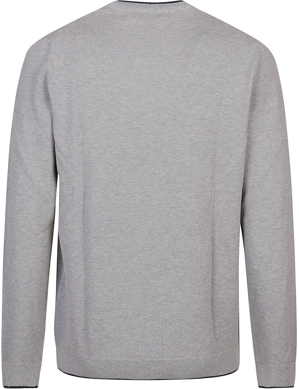 Fay Round Neck Piquet Sweater Grey Grijs