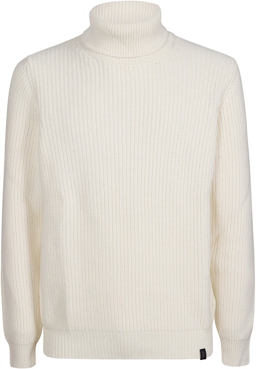 Fay Turtle Neck Sweater White Wit