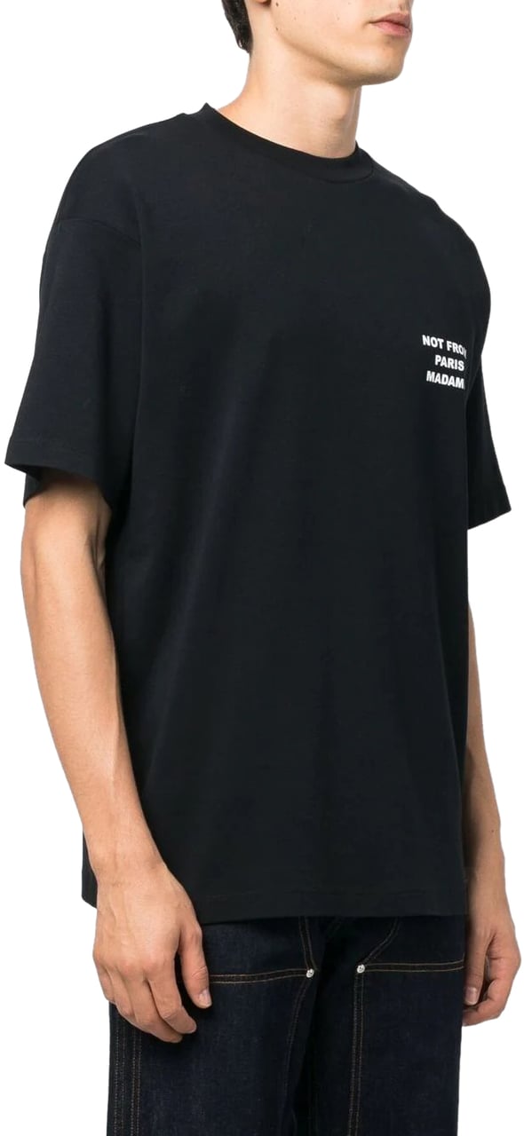 Drôle de Monsieur Heren Slogan T-Shirt Zwart Zwart