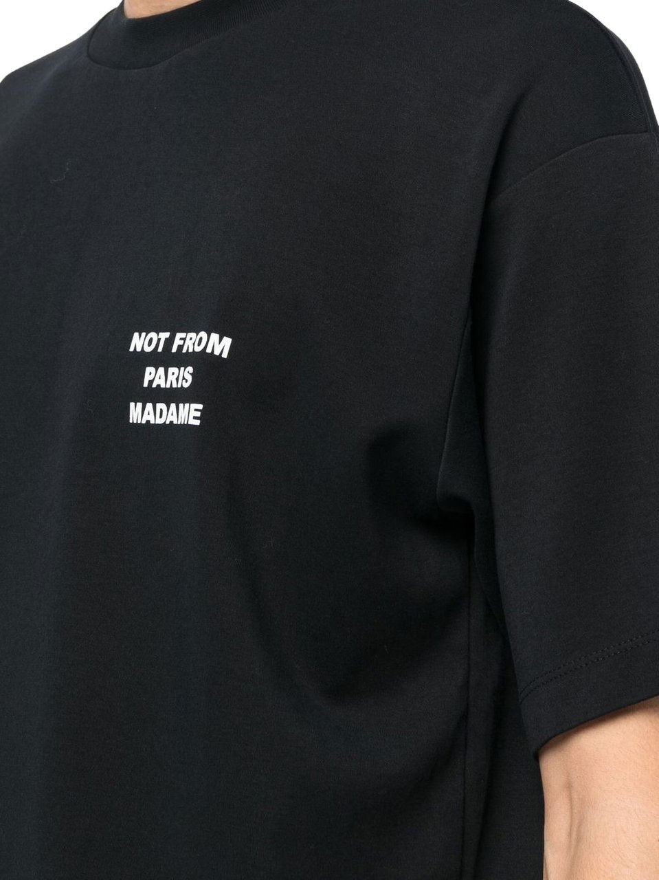 Drôle de Monsieur Heren Slogan T-Shirt Zwart Zwart
