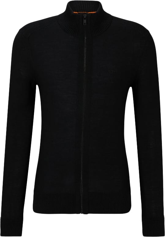 Boss Avac knitted vest cardigan black Zwart