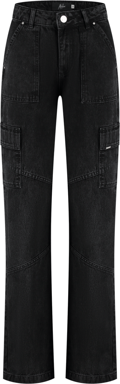 Malelions Malelions Women Straight Leg Denim Cargo Pants Grijs