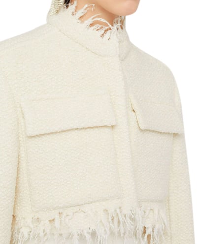 Jil Sander Ls Knitted Crop Jacket Beige Beige