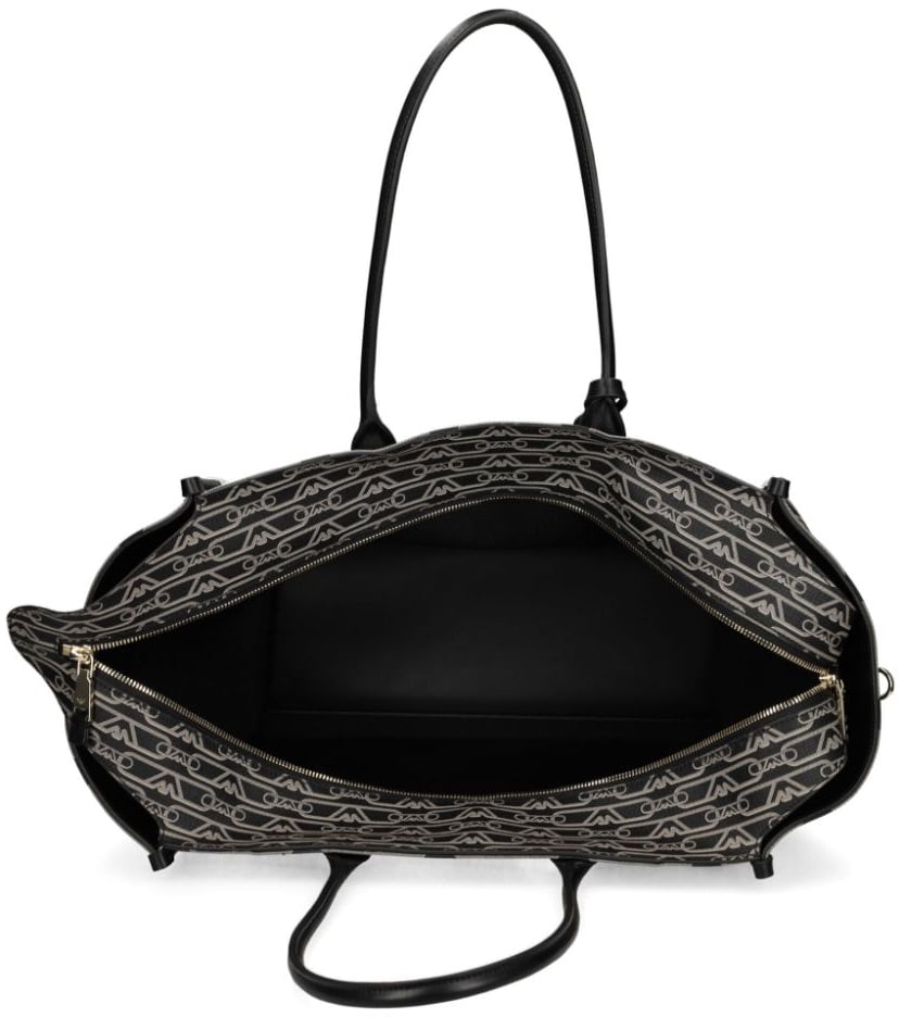 Emporio Armani Tote M Monogram Pvc Nero-Ecru Divers