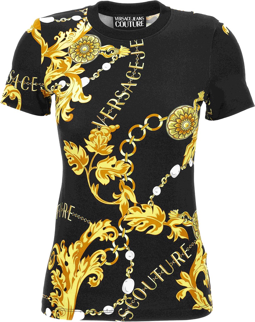 Versace Jeans Couture Chain Couture Print T-Shirt Zwart