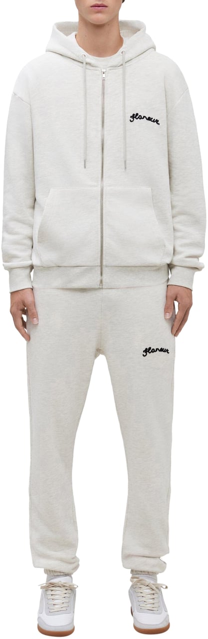 FLÂNEUR Signature Zip-Up Hoodie | Heather Cool Grey Grijs