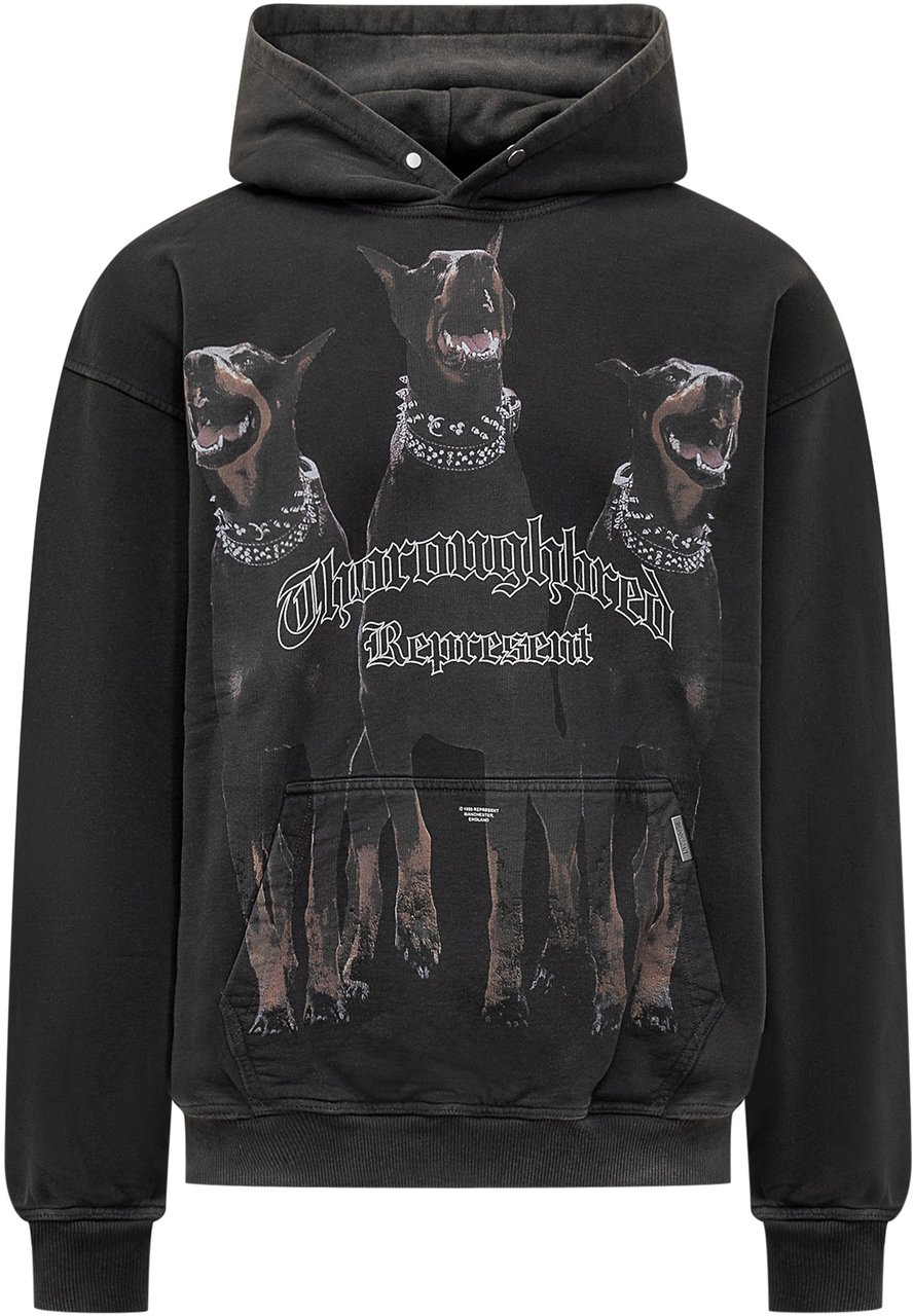 Represent Heren Thoroughbred Hoodie Black Zwart