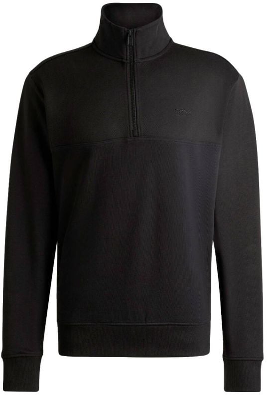 Boss Courduroy sweatshirt zipper zwart Zwart