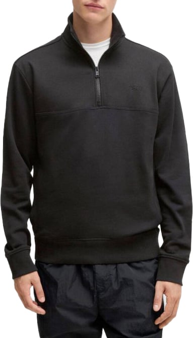 Boss Courduroy sweatshirt zipper zwart Zwart