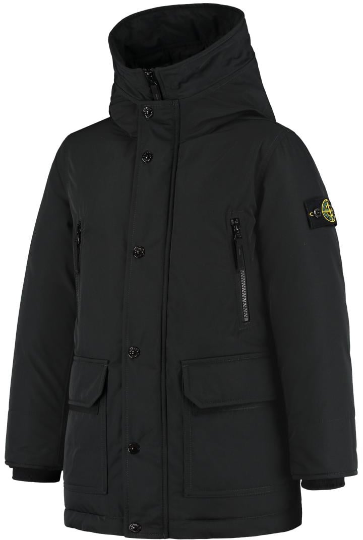 Stone Island Junior Real Down Jacket Zwart