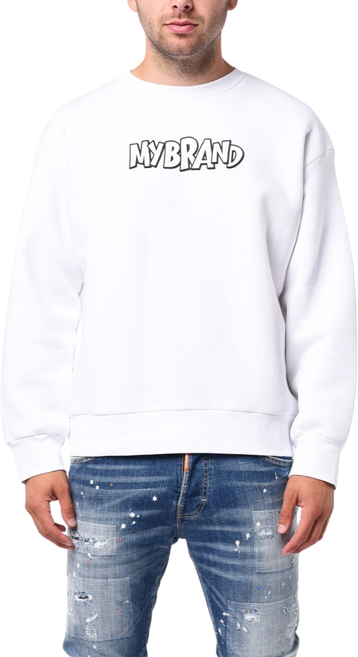 My Brand MY BRAND BIG LETTERS ALL OVER SWEATER | BLACK Zwart