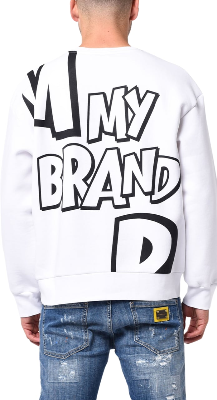 My Brand MY BRAND BIG LETTERS ALL OVER SWEATER | BLACK Zwart