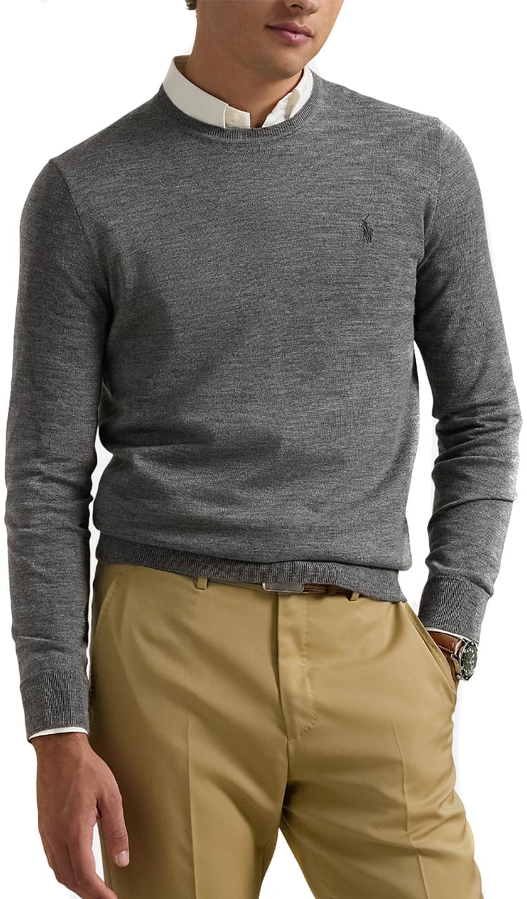 Ralph Lauren Slim fit knit sweater Grijs