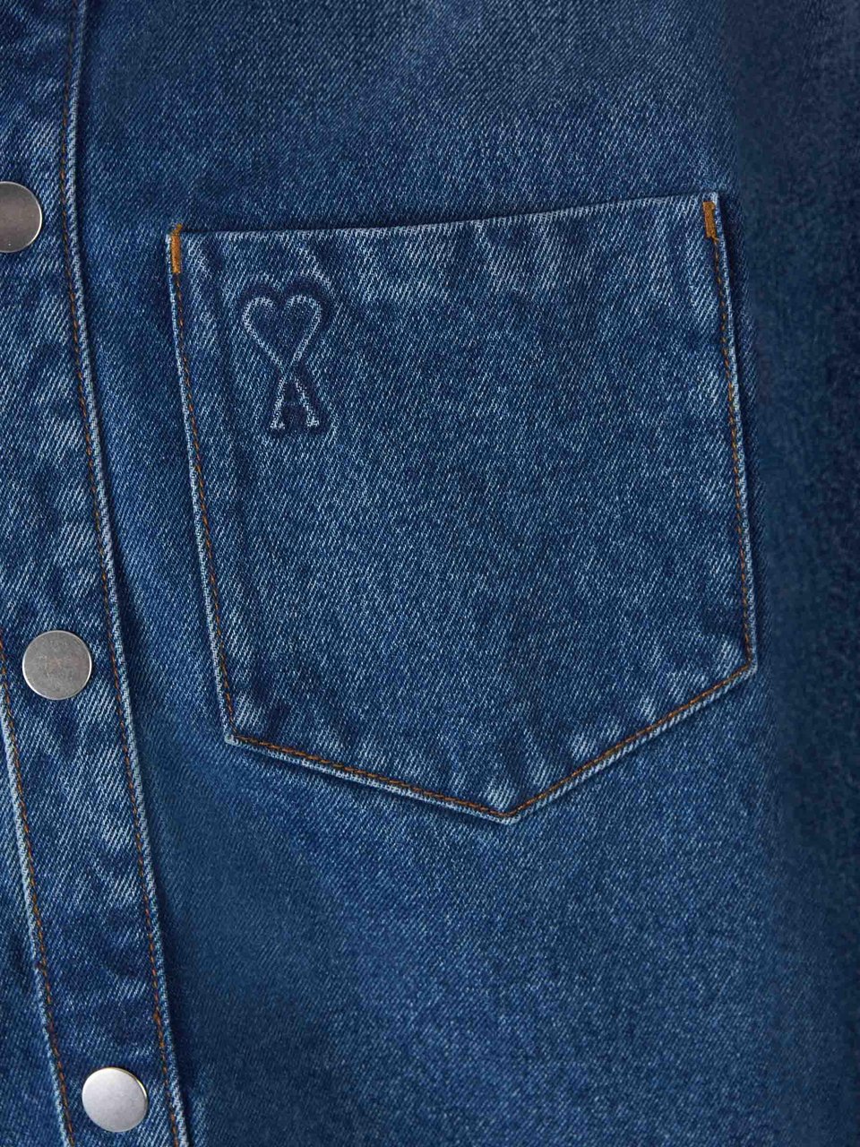 AMI Paris Denim Logo Overshirt Divers