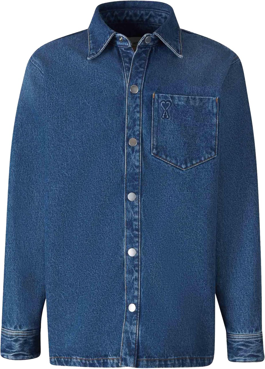 AMI Paris Denim Logo Overshirt Divers