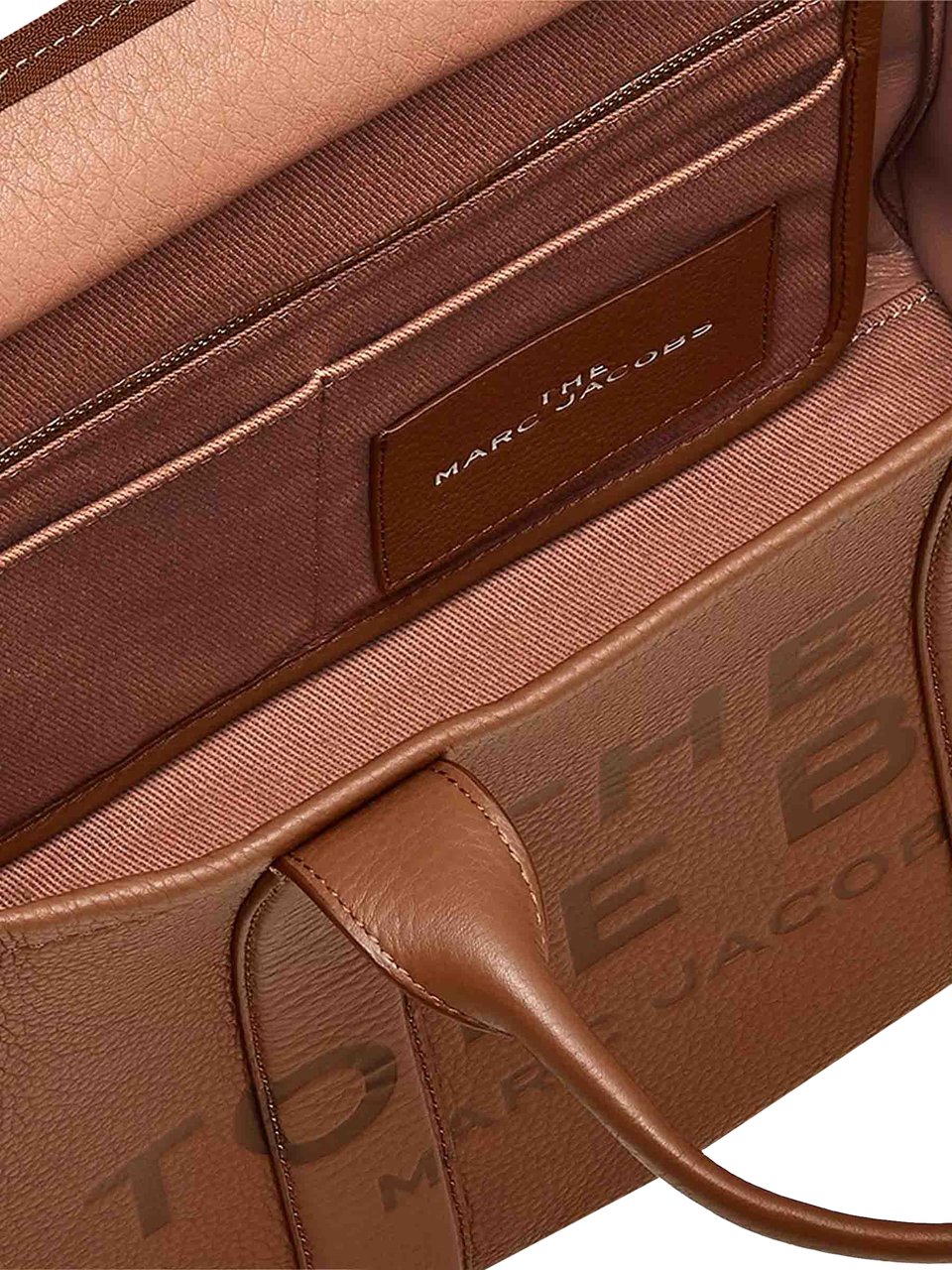 Marc Jacobs The Leather Medium Tote Argan Oil Bag Black Zwart
