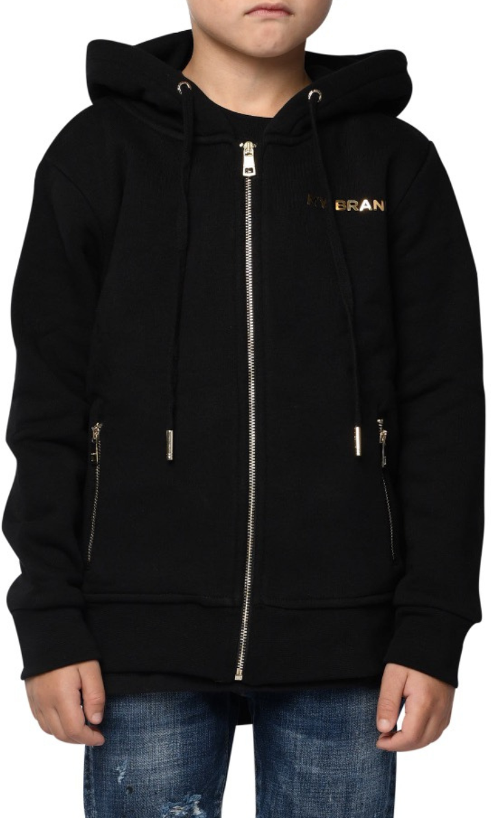 My Brand GOLD ZIPPERS HOODIE | BLACK Zwart