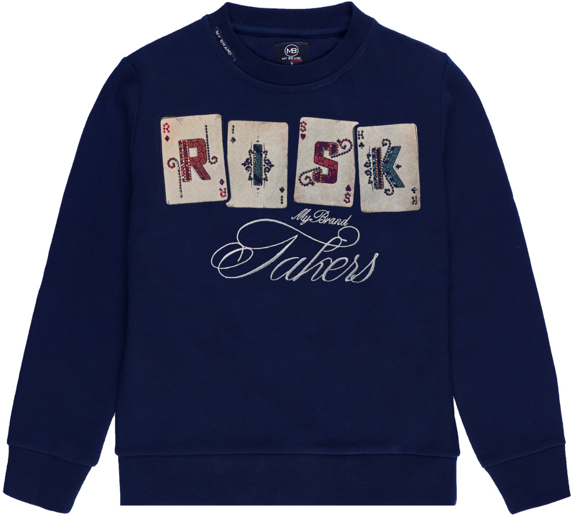 My Brand Risk Playercard Sweater Navy | NAVY Blauw