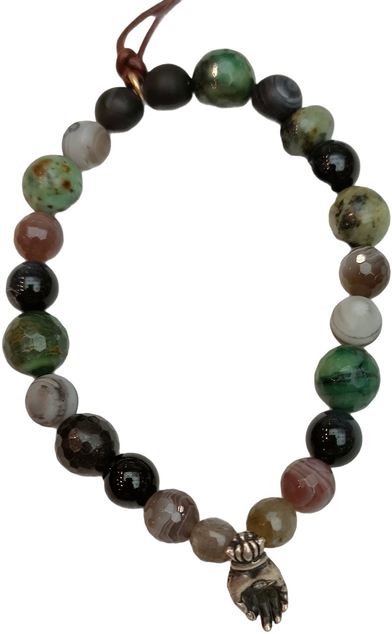 Catherine Michiels Bracelet Mudra Hand bronze agate noire turquoise onyx labradorite Catherine Michiels Divers
