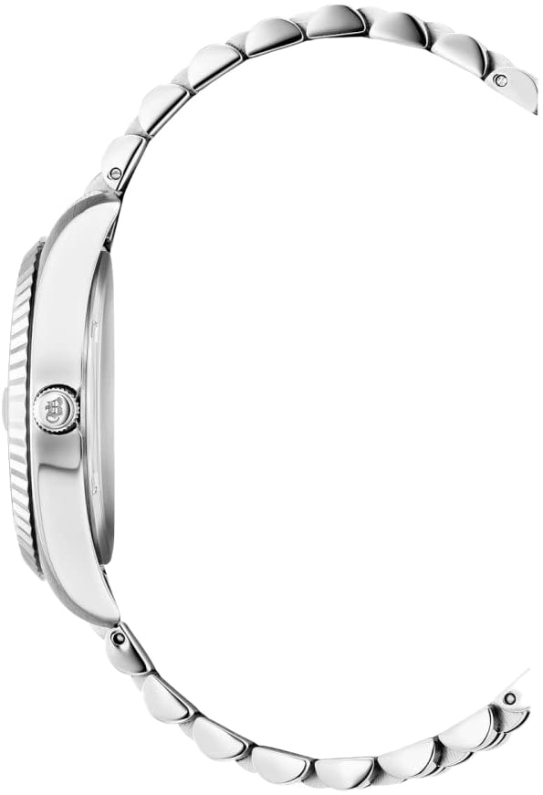Jacques du Manoir Jaques du Manoir NR0.01 horloge dames staal met staalgrijze wijzerplaat bezet met zirconia Divers