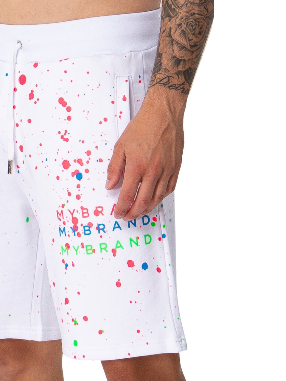 My Brand Neon Paint Splash MB Short White | WHITE Wit
