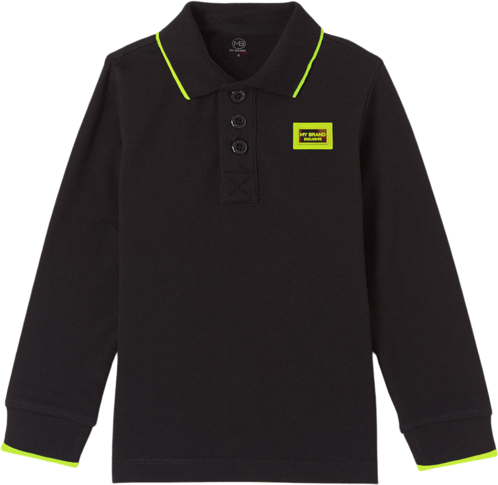 My Brand Colorfull Longsleeve Polo Yellow | YELLOW Geel