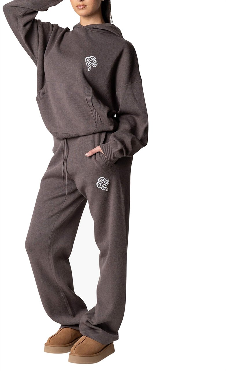 Quotrell Flo Knitted Hoodie | Cool Brown/off White Bruin