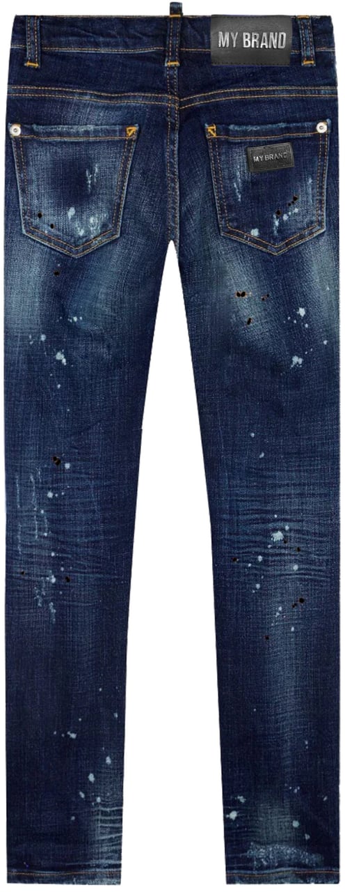 My Brand Blue Distressed Black Spots Jeans | DENIM Blauw