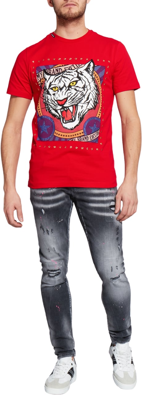 My Brand CARNIVAL TIGER T-SHIRT | RED Rood