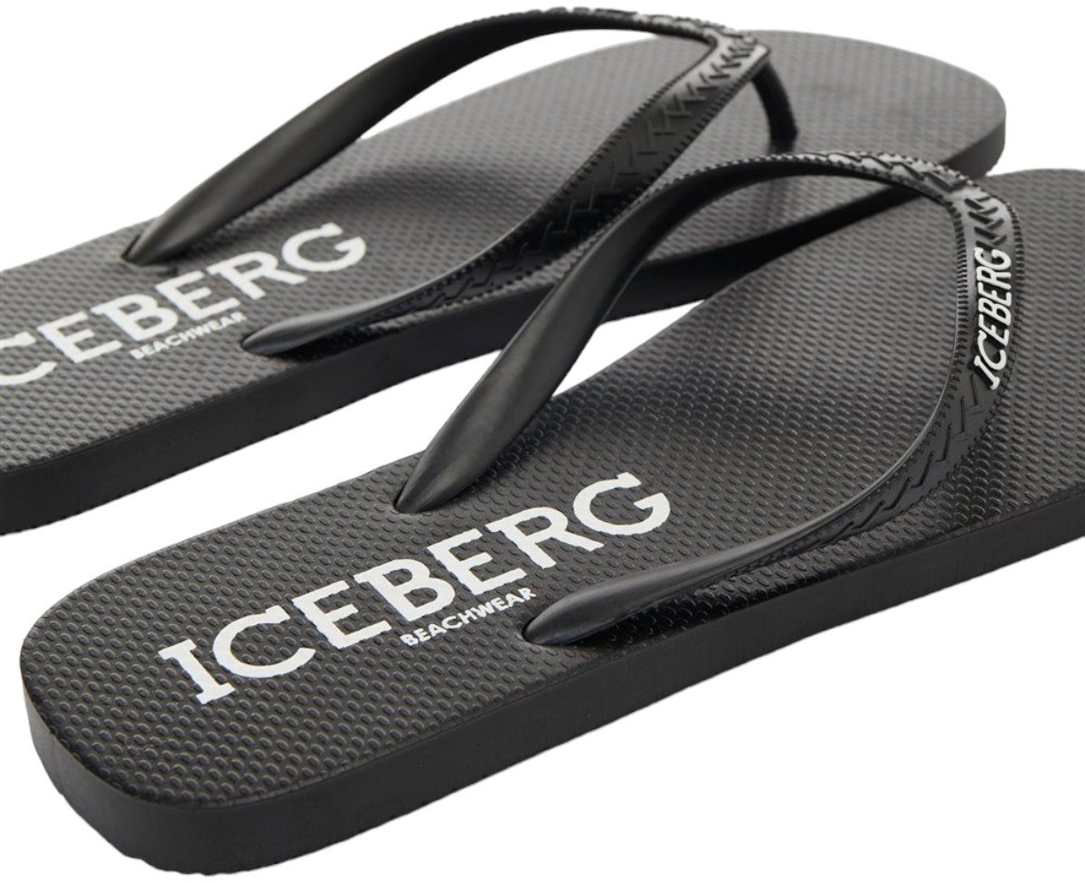 Iceberg Slippers Heren Zwart/Wit Zwart