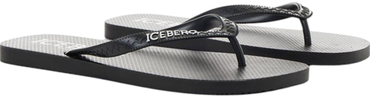 Iceberg Slippers Heren Zwart/Wit Zwart