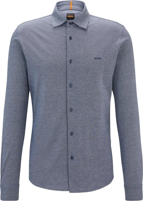 Boss Slim-fit overhemd mysoft blue Blauw