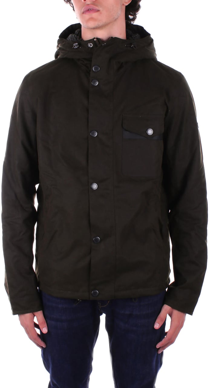 Barbour Barbour Giacca Verde con Cappuccio e Fodera in Shearling Groen