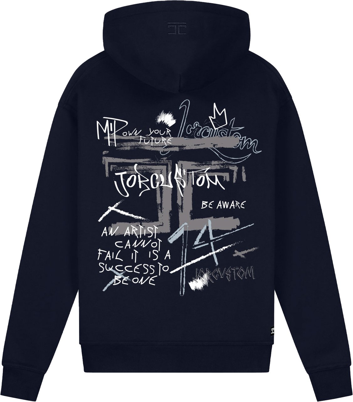 JORCUSTOM Artist Slim Fit Hoodie Navy Blauw
