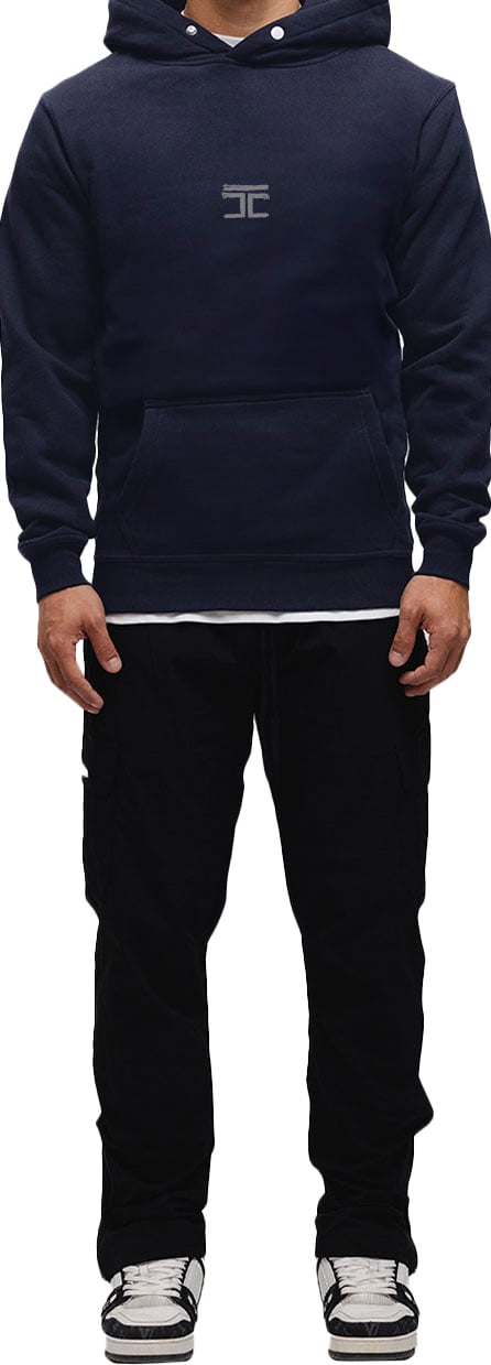 JORCUSTOM Artist Slim Fit Hoodie Navy Blauw