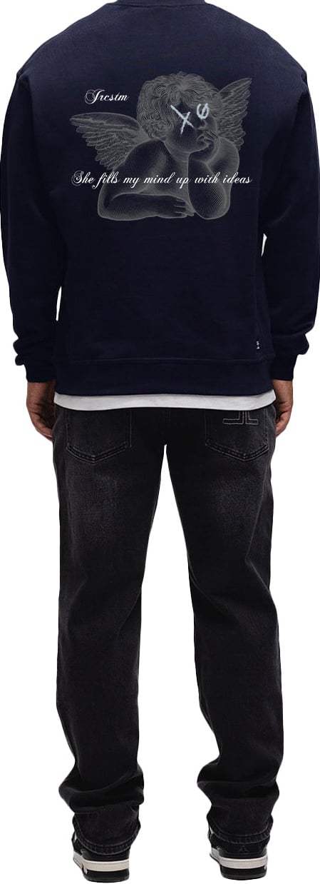 JORCUSTOM Angel Crewneck Sweater Navy Blauw