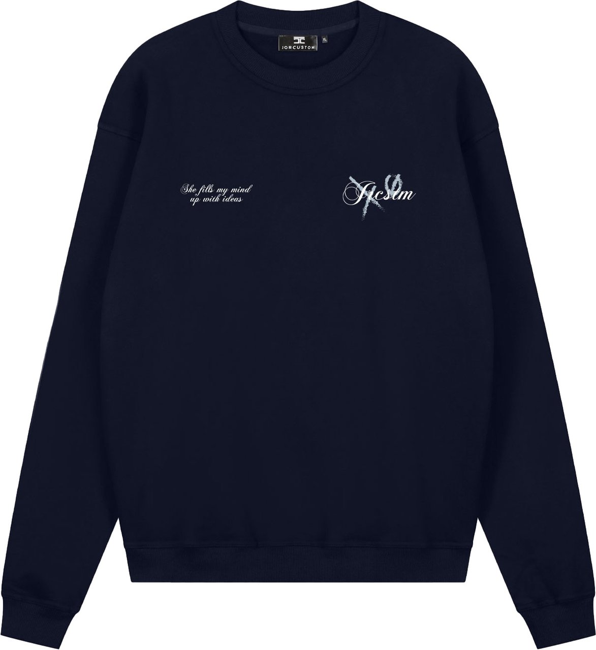 JORCUSTOM Angel Crewneck Sweater Navy Blauw